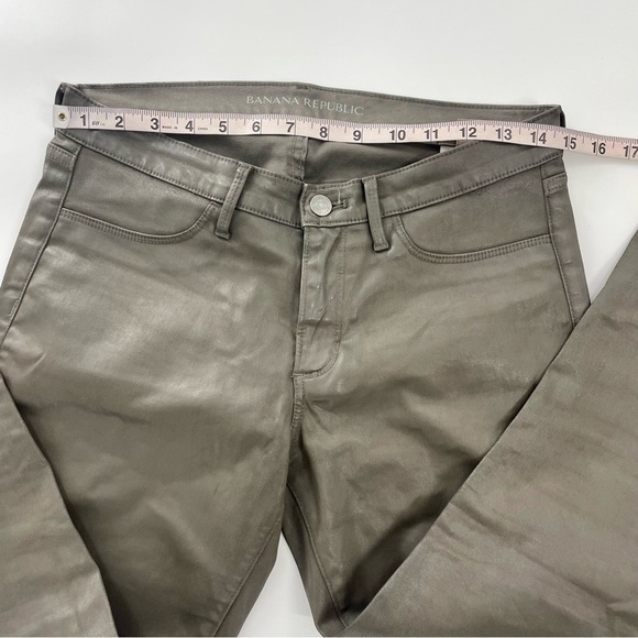 Banana Republic brown coated jeans Faux front pockets Size 27 - Picture 9 of 13